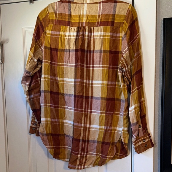 Universal Thread Plaid Shirt in Brown and Gold - Picture 10 of 11